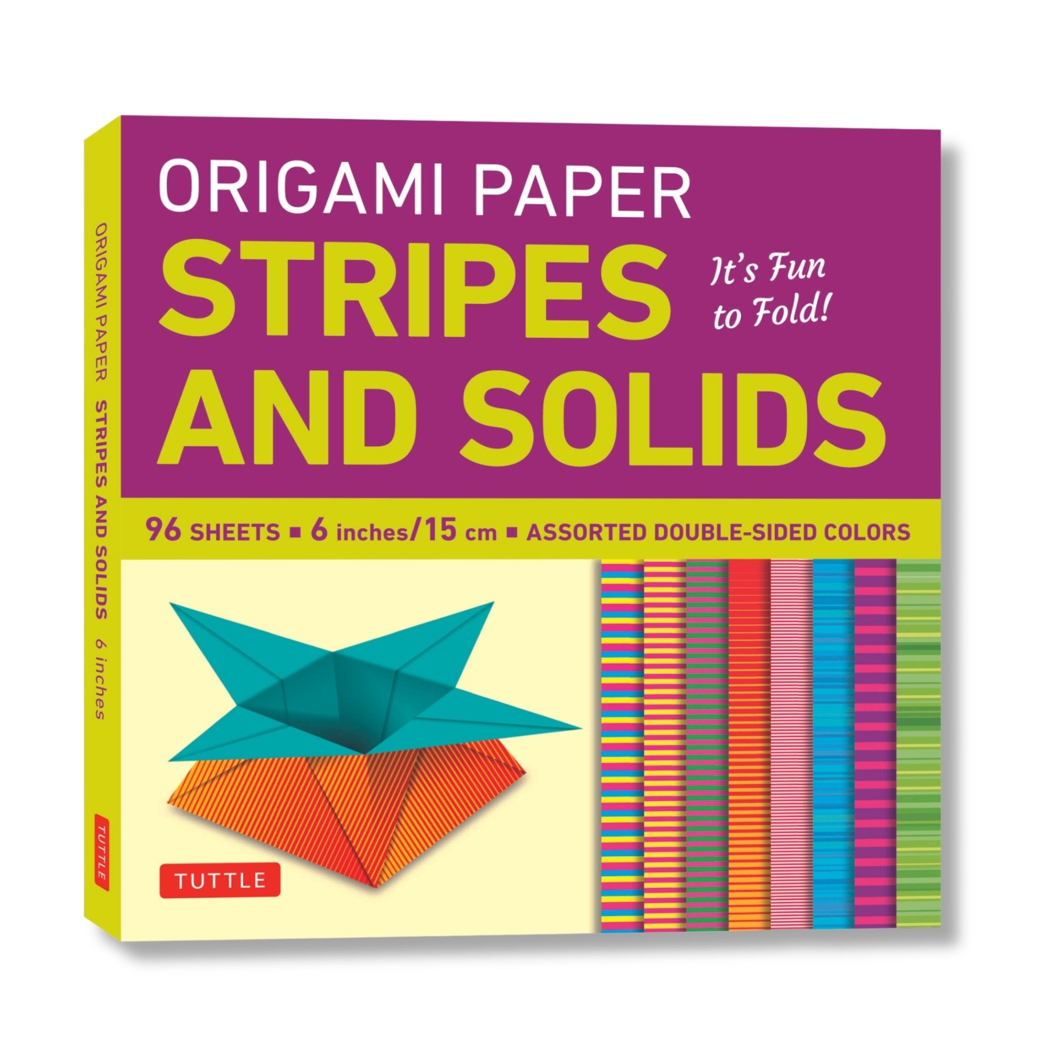 Cover image for Origami Paper - Stripes and Solids 6" - 96 Sheets ISBN 9780804857116